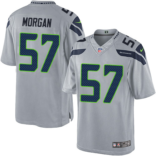 Men's Limited Mike Morgan Nike Jersey Grey Alternate - #57 NFL Seattle Seahawks